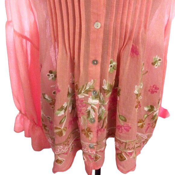 Hope Springs Boho Blouse Size XL, Plus Size Woman, XL Embroidered Retro Blouse - Picture 12 of 16